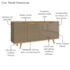 Balcao Buffet 50454 Pes Madeira 160cm Fendi Hannover DCASA
