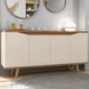 Balcao Buffet 50454 Pes Madeira 160cm Off White Cedro DCASA