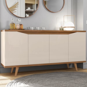 Balcao Buffet 50454 Pes Madeira 160cm Off White Cedro DCASA