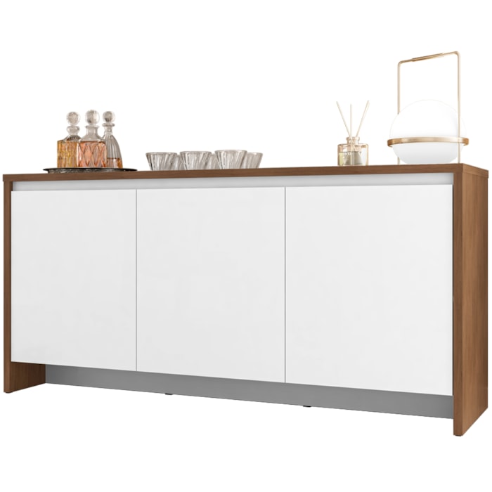 Balcao Buffet 50523 3 Portas 160cm Cedro Branco DCASA