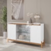 Balcao Buffet 50528 Porta De Vidro 168cm Branco Cedro DCASA