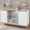 Balcao Buffet 50528 Porta De Vidro 168cm Branco Cedro DCASA