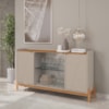 Balcao Buffet 50528 Porta De Vidro 168cm Off White Cedro DCASA