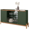 Balcao Buffet 50528 Porta De Vidro 168cm Verde Oliva Cedro DCASA