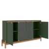 Balcao Buffet 50528 Porta De Vidro 168cm Verde Oliva Cedro DCASA