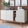 Balcao Buffet Aparador 160 cm Noronha Off White Matte Freijo Colibri