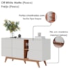 Balcao Buffet Aparador 160 cm Noronha Off White Matte Freijo Colibri