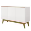 Balcao Buffet Ares 3 Portas 122 cm Branco Nature Tebar