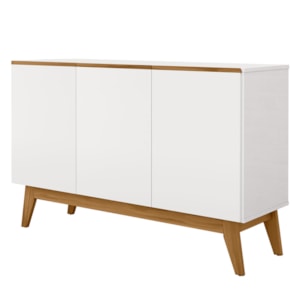 Balcao Buffet Ares 3 Portas 122 cm Branco Nature Tebar