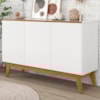 Balcao Buffet Ares 3 Portas 122 cm Branco Nature Tebar