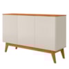 Balcao Buffet Ares 3 Portas 122 cm Off White Nature Tebar