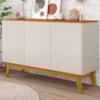 Balcao Buffet Ares 3 Portas 122 cm Off White Nature Tebar
