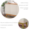 Balcao Buffet Ares 3 Portas 122 cm Off White Nature Tebar
