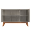 Balcao Buffet Ares 3 Portas 122 cm Off White Nature Tebar