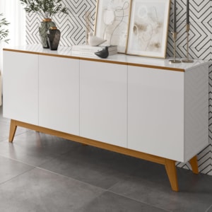 Balcao Buffet Ares 4 Portas 161 cm Branco Nature Tebar
