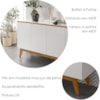 Balcao Buffet Ares 4 Portas 161 cm Branco Nature Tebar