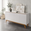 Balcao Buffet Ares 4 Portas 161 cm Branco Nature Tebar
