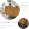 Balcao Buffet Ares 4 Portas 161 cm Off White Nature Tebar