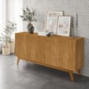 Balcao Buffet Ares 4 Portas 161 cm Off White Nature Tebar