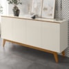 Balcao Buffet Ares 4 Portas 161 cm Off White Nature Tebar