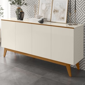 Balcao Buffet Ares 4 Portas 161 cm Off White Nature Tebar