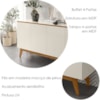 Balcao Buffet Ares 4 Portas 161 cm Off White Nature Tebar