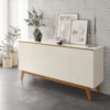 Balcao Buffet Ares 4 Portas 161 cm Off White Nature Tebar