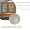 Balcao Buffet Detroit 3 Portas Correr 125 cm Branco Nature Tebar