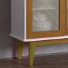 Balcao Buffet Detroit 3 Portas Correr 125 cm Branco Nature Tebar