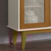 Balcao Buffet Detroit 3 Portas Correr 125 cm Off White Nature Tebar