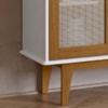 Balcao Buffet Detroit 4 Portas Correr 164 cm Branco Nature Tebar