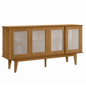 Balcao Buffet Detroit 4 Portas Correr 164 cm Nature Tebar