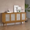 Balcao Buffet Detroit 4 Portas Correr 164 cm Nature Tebar
