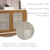 Balcao Buffet Detroit 4 Portas Correr 164 cm Off White Nature Tebar