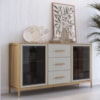 Balcao Buffet Duo 150 cm P1068 Oak Arenas Dourado PP Milani Store