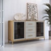 Balcao Buffet Duo 150 cm P1068 Oak Arenas Dourado PP Milani Store