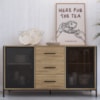 Balcao Buffet Duo 150 cm P1068 Oak Preto PP Milani Store