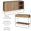 Balcao Buffet E Aparador 135 cm Organica Hanover Dourado Artesano