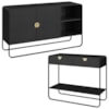 Balcao Buffet E Aparador 135 cm Organica Nero Preto Artesano