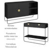 Balcao Buffet E Aparador 135 cm Organica Nero Preto Artesano