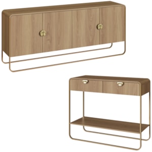 Balcao Buffet E Aparador 180 cm Organica Hanover Dourado Artesano