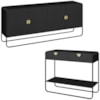 Balcao Buffet E Aparador 180 cm Organica Nero Preto Artesano
