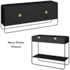 Balcao Buffet E Aparador 180 cm Organica Nero Preto Artesano