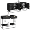 Balcao Buffet E Aparador 180 cm Organica Nero Preto Artesano