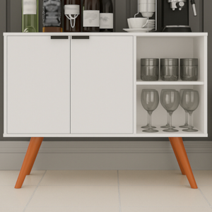 Balcao Buffet Mila 2 Portas 90 cm BP Branco Eratto Moveis