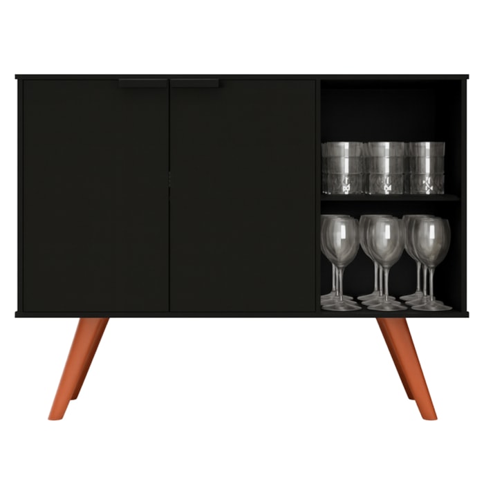 Balcao Buffet Mila 2 Portas BP 90 cm Preto Eratto Moveis
