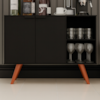 Balcao Buffet Mila 2 Portas BP 90 cm Preto Eratto Moveis