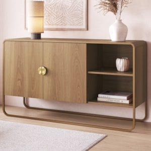 Balcao Buffet Organico 2 Portas 135 cm 28071 Hanover Dourado Artesano