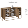 Balcao Buffet Organico 2 Portas 135 cm 28071 Hanover Dourado Artesano