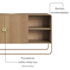 Balcao Buffet Organico 2 Portas 135 cm 28071 Hanover Dourado Artesano